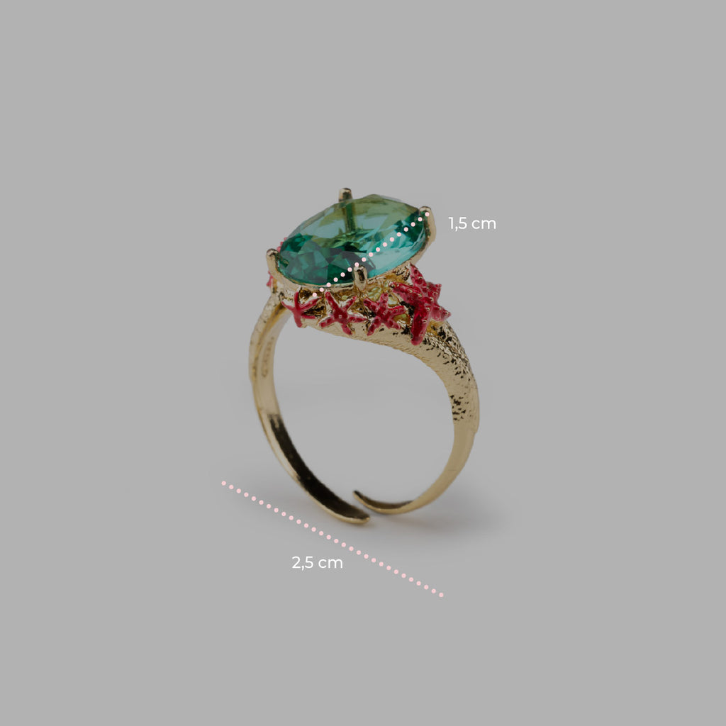 Anello donna Isola Bella Stella Marina Gemma in lega placcata oro e cristallo 60000237