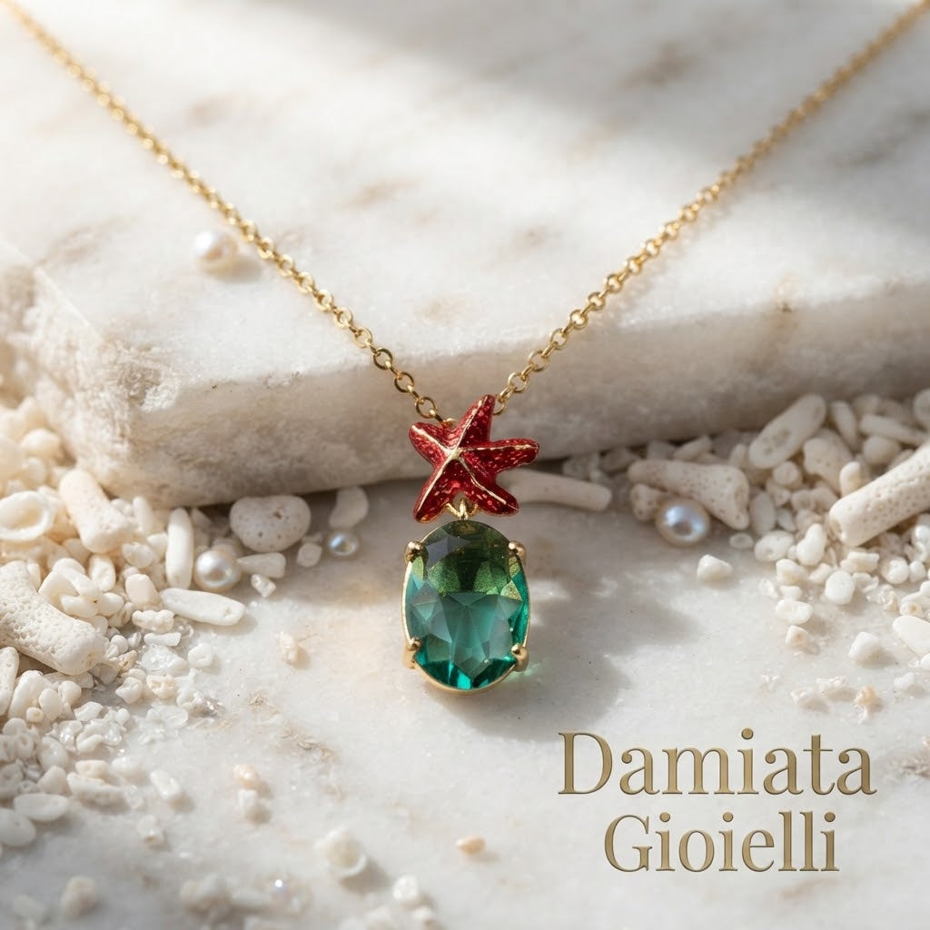 Collana donna Isola Bella Stella Marina Gemma in lega placcata oro e cristallo ref. 60000238