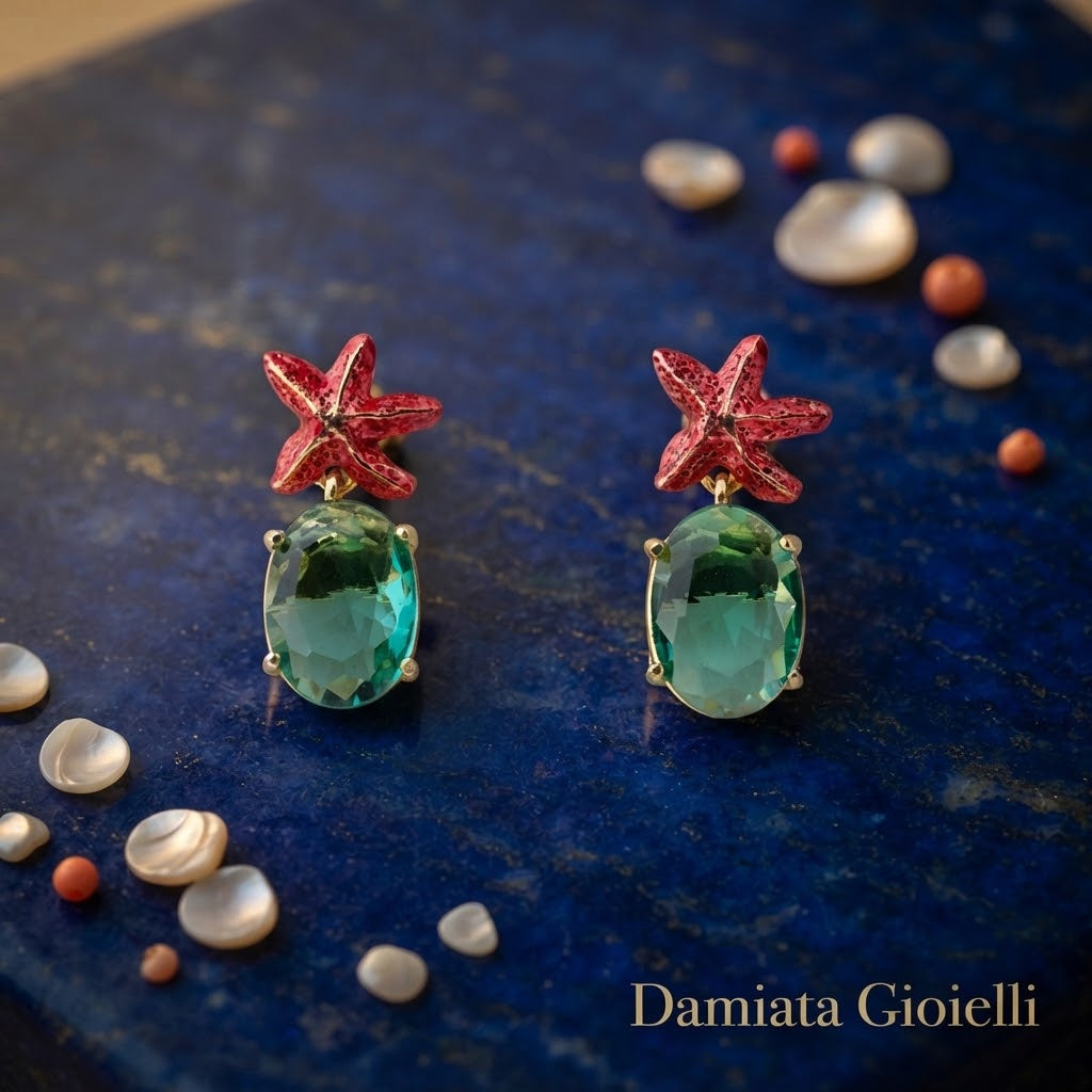 Orecchini donna Isola Bella Stella Marina Gemma in lega placcata oro e cristallo ref. 60000239