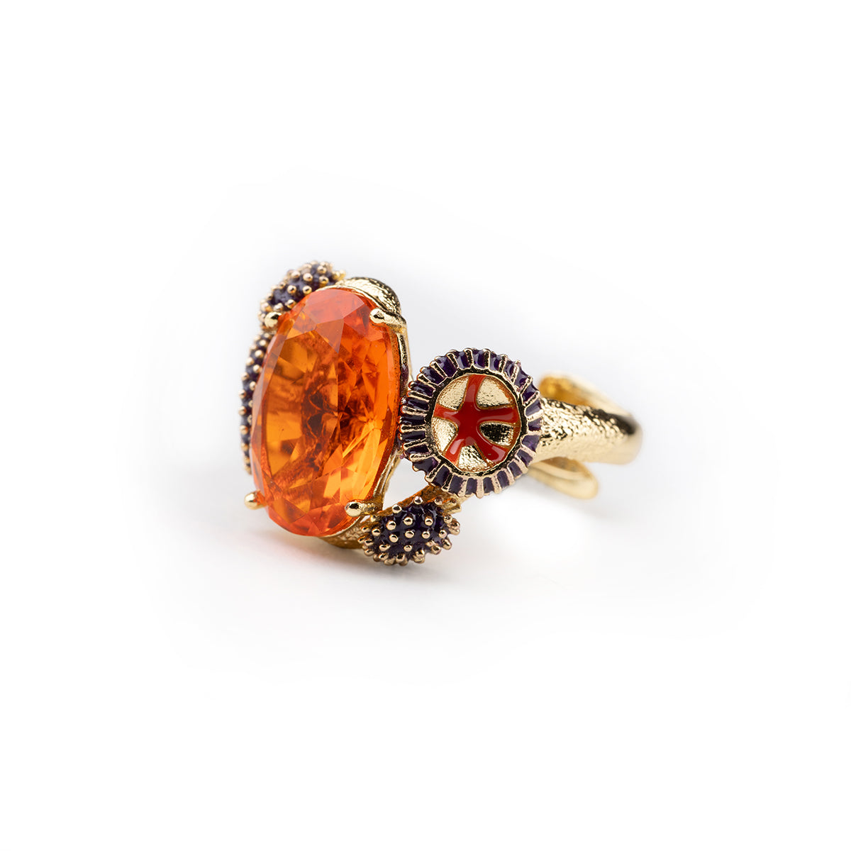 Anello donna Isola Bella Riccio Gemma in lega placcata oro e cristallo 60000240