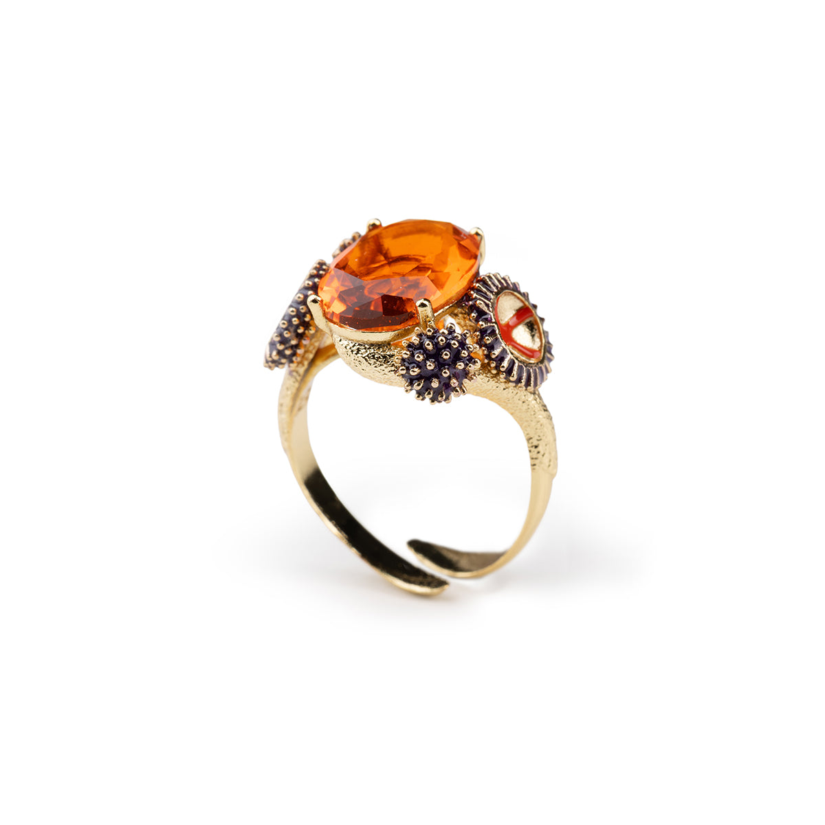 Anello donna Isola Bella Riccio Gemma in lega placcata oro e cristallo 60000240