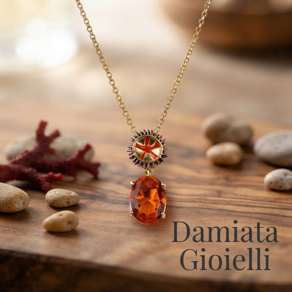 Collana donna Isola Bella Riccio Gemma in lega placcata oro e cristallo ref. 60000241