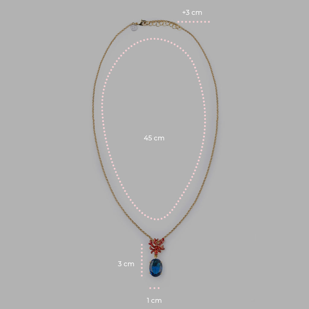 Collana donna Isola Bella Corallo Gemma in lega placcata oro e cristallo 60000244