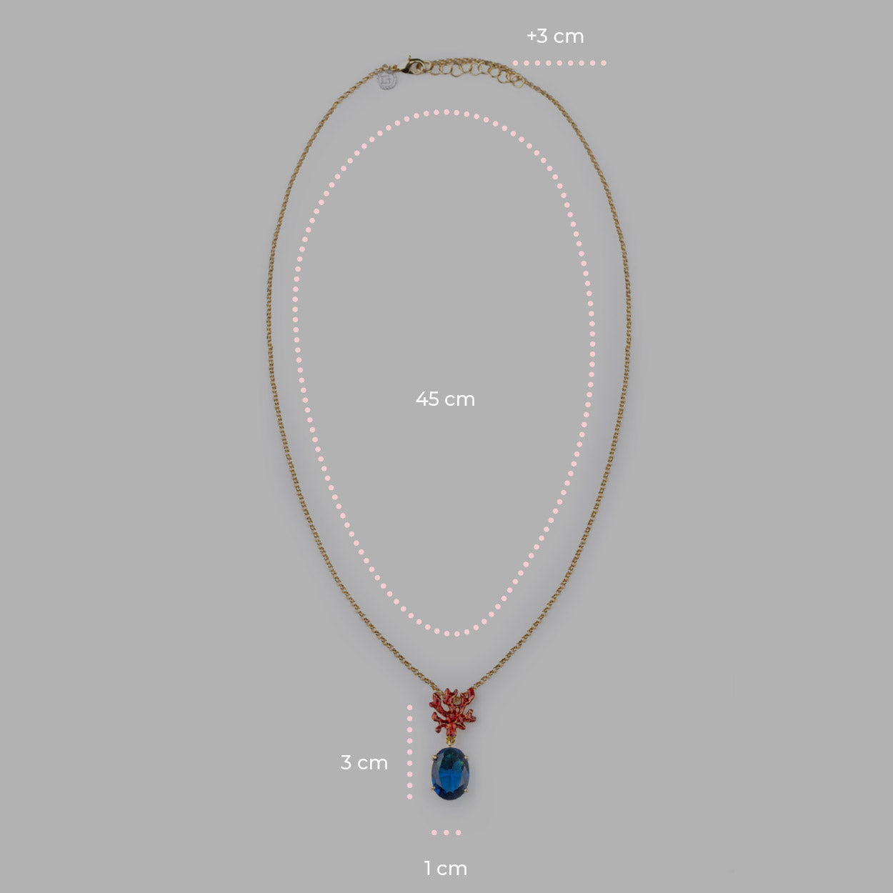 Collana donna Isola Bella Corallo Gemma in lega placcata oro e cristallo 60000244