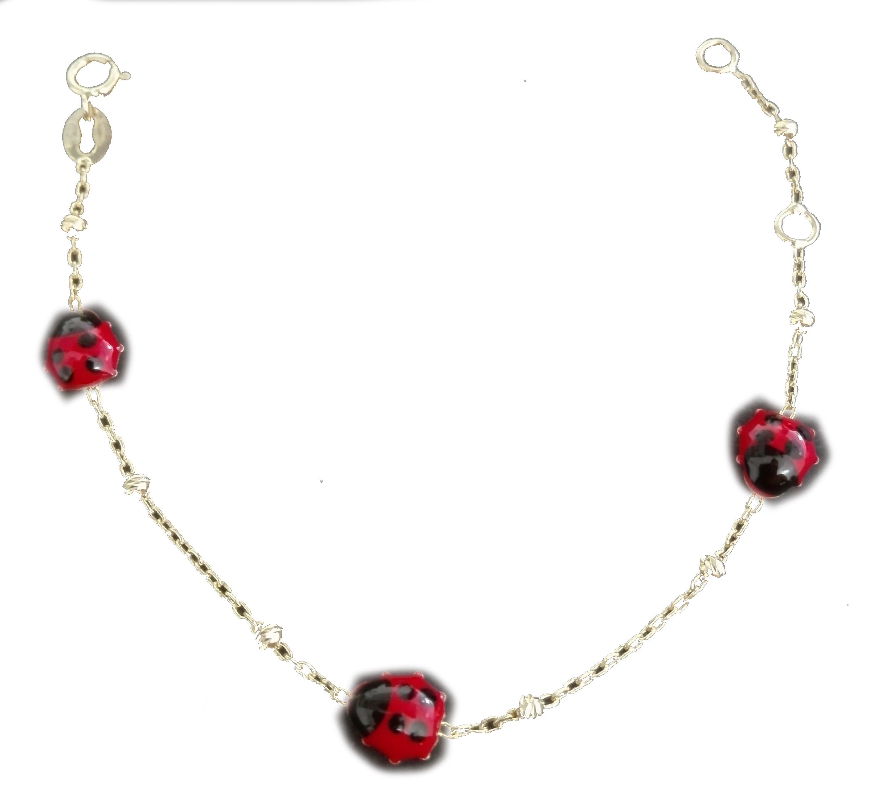 Bracciale coccinelle bambina in oro giallo smaltato 615/6/102/1