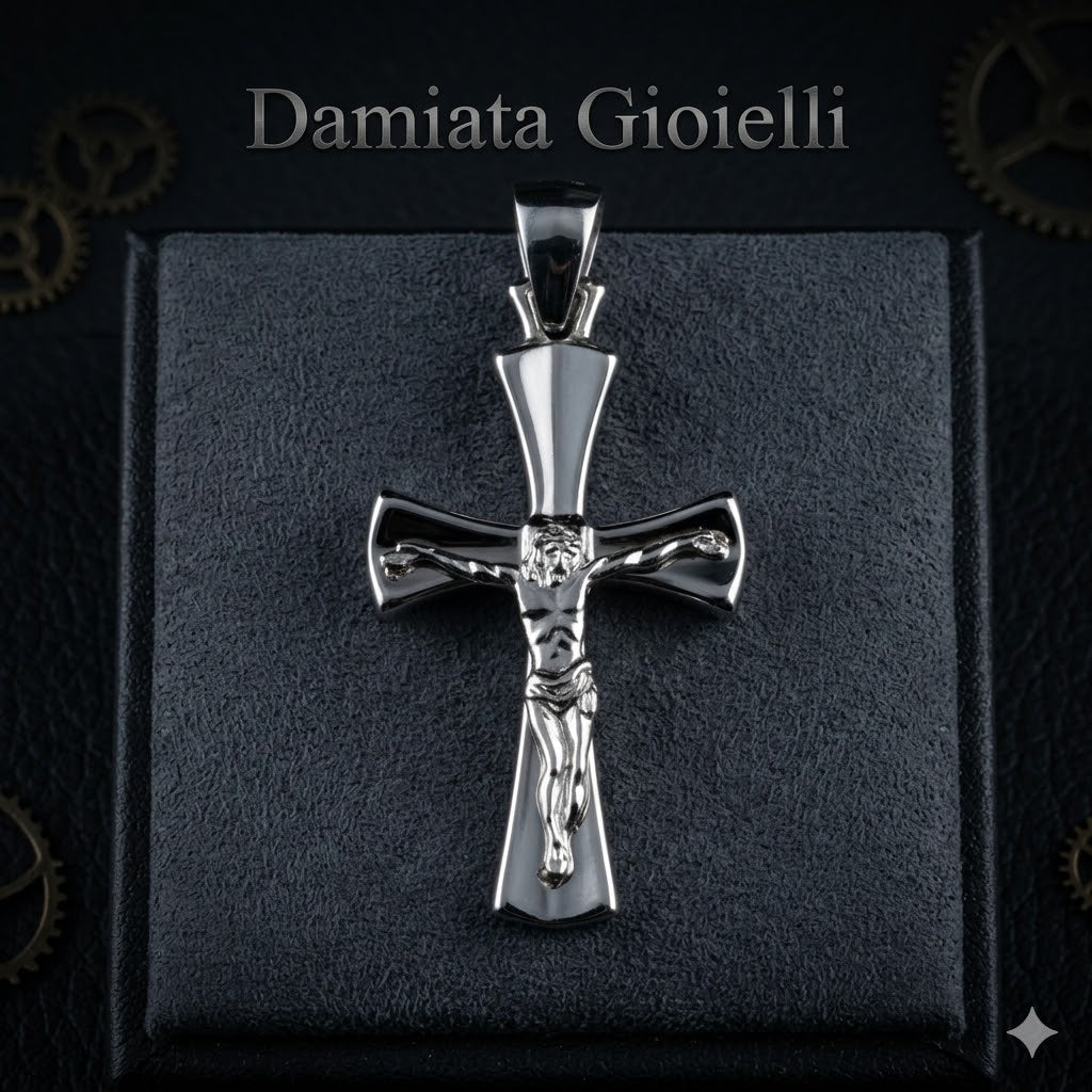 Ciondolo a croce uomo Damiata Gioielli in oro bianco 638/6/102