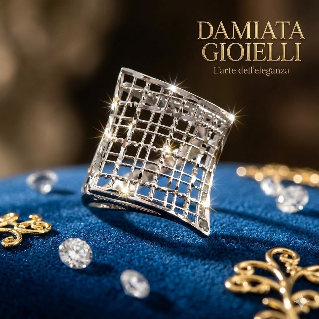 Anello fantasia donna Damiata Gioielli in oro bianco 648/6/102