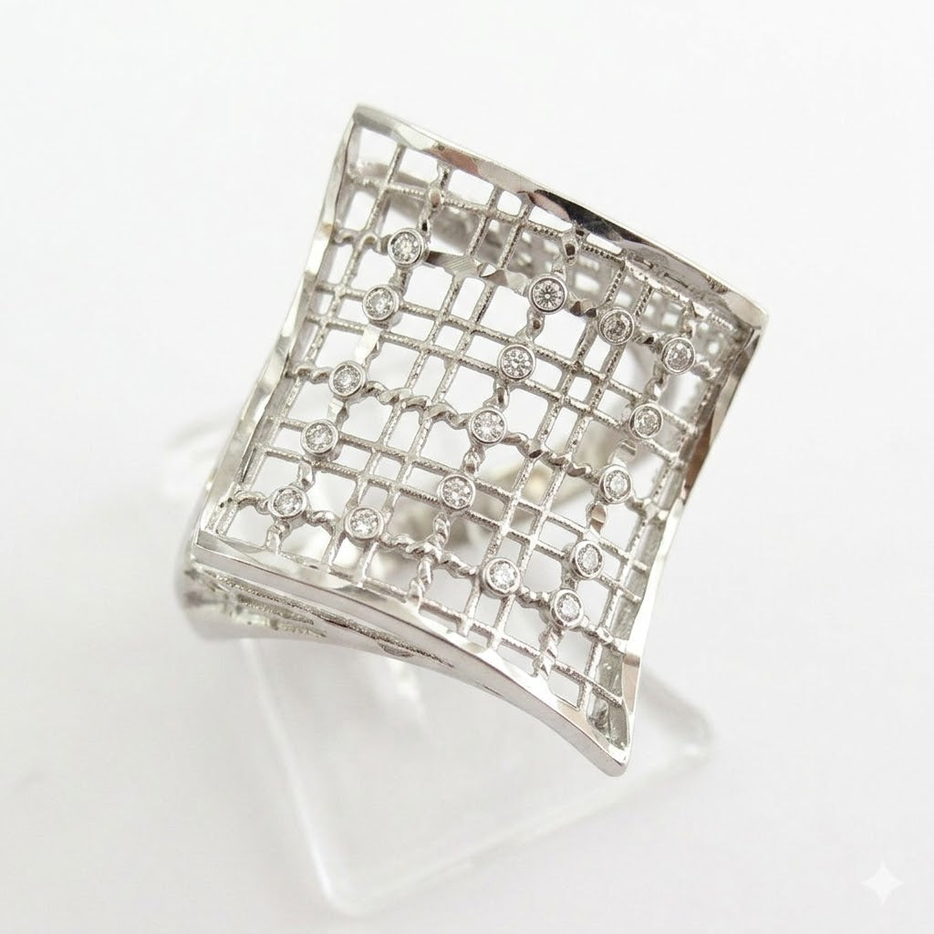 Anello fantasia donna Damiata Gioielli in oro bianco 648/6/102