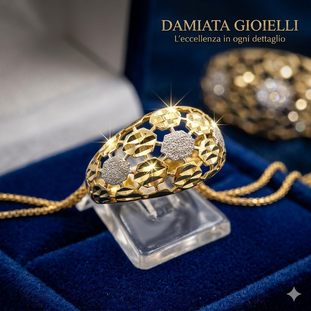 Anello fantasia donna Damiata Gioielli in oro bianco e giallo 651/102