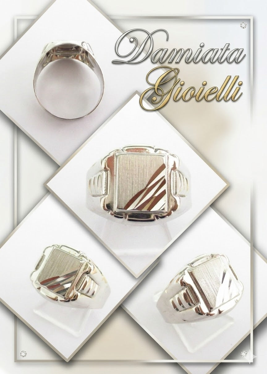 Anello uomo Damiata Gioielli in oro bianco 652/102/1
