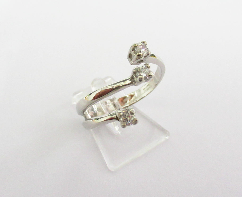 Anello trilogy donna Damiata Gioielli in oro bianco con zirconi 654/102/5