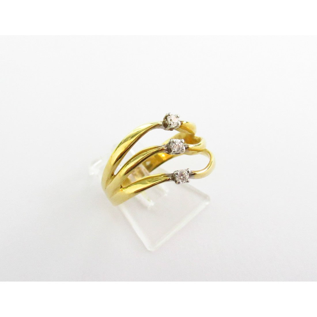 Anello trilogy donna Damiata Gioielli in oro giallo con zirconi 654/102/2