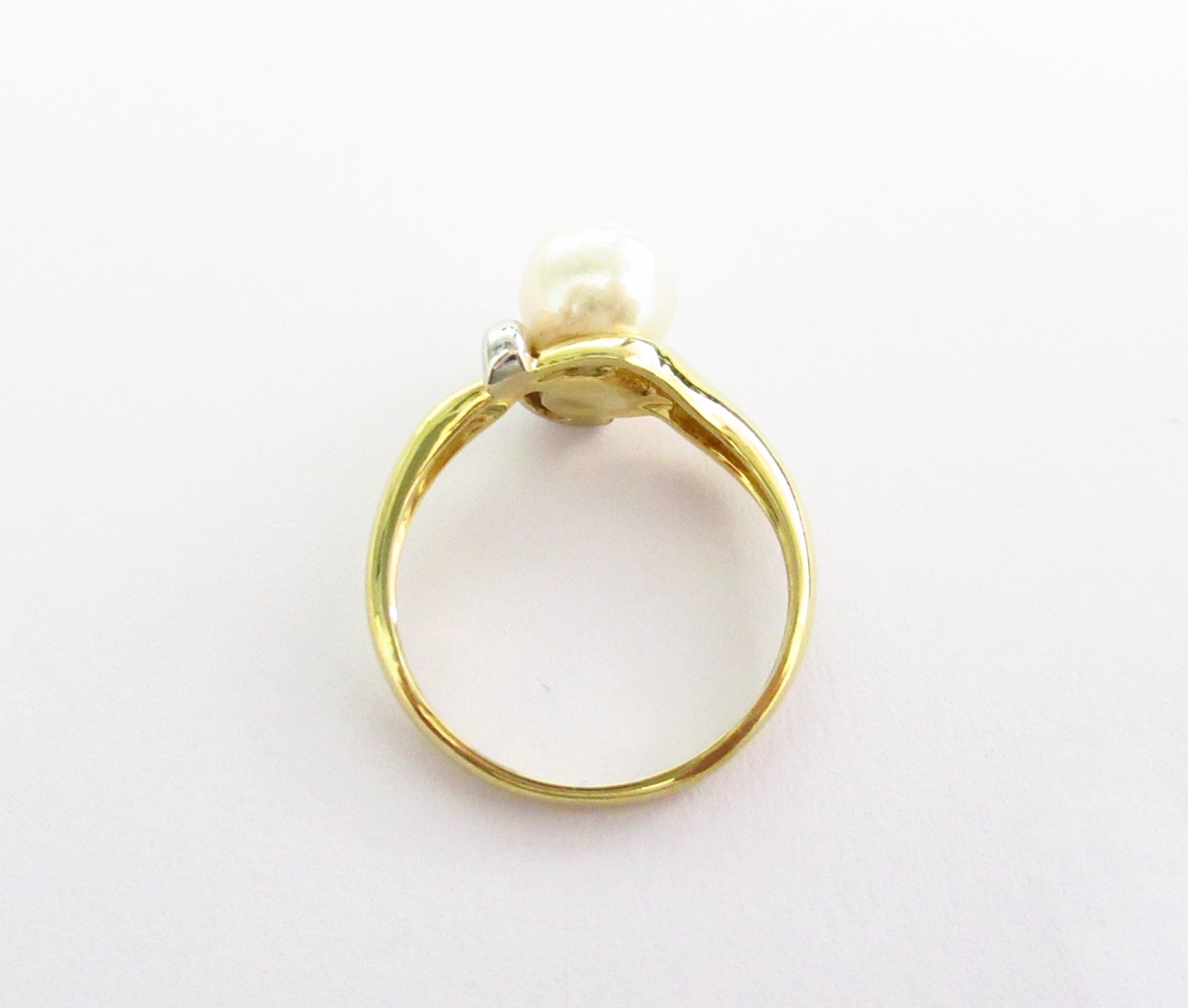 Anello fantasia donna Damiata Gioielli in oro bianco e giallo con perla 655/102