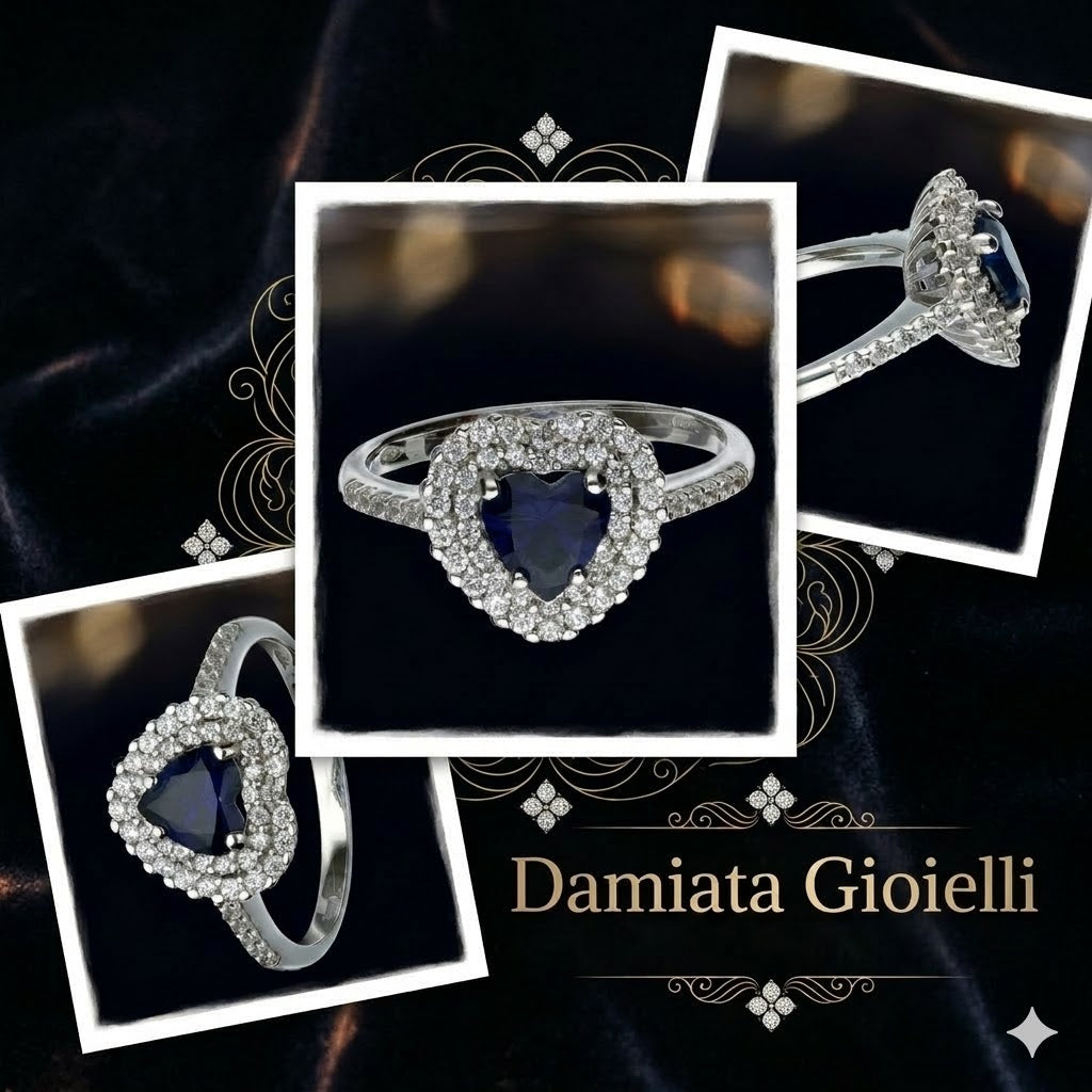Anello a cuore donna Damiata Gioielli in oro bianco e zirconi 657/6/102/1