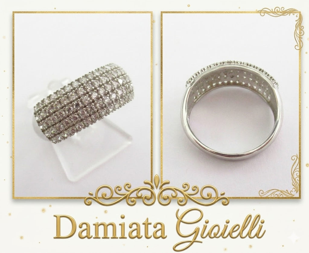 Anello fantasia donna Damiata Gioielli in oro bianco e zirconi 658/102/6