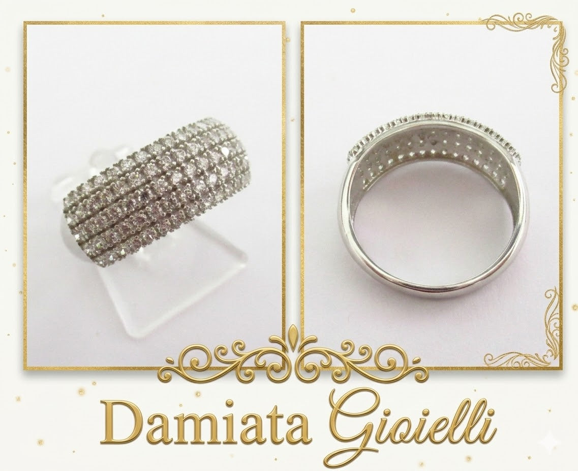 Anello fantasia donna Damiata Gioielli in oro bianco e zirconi 658/102/6