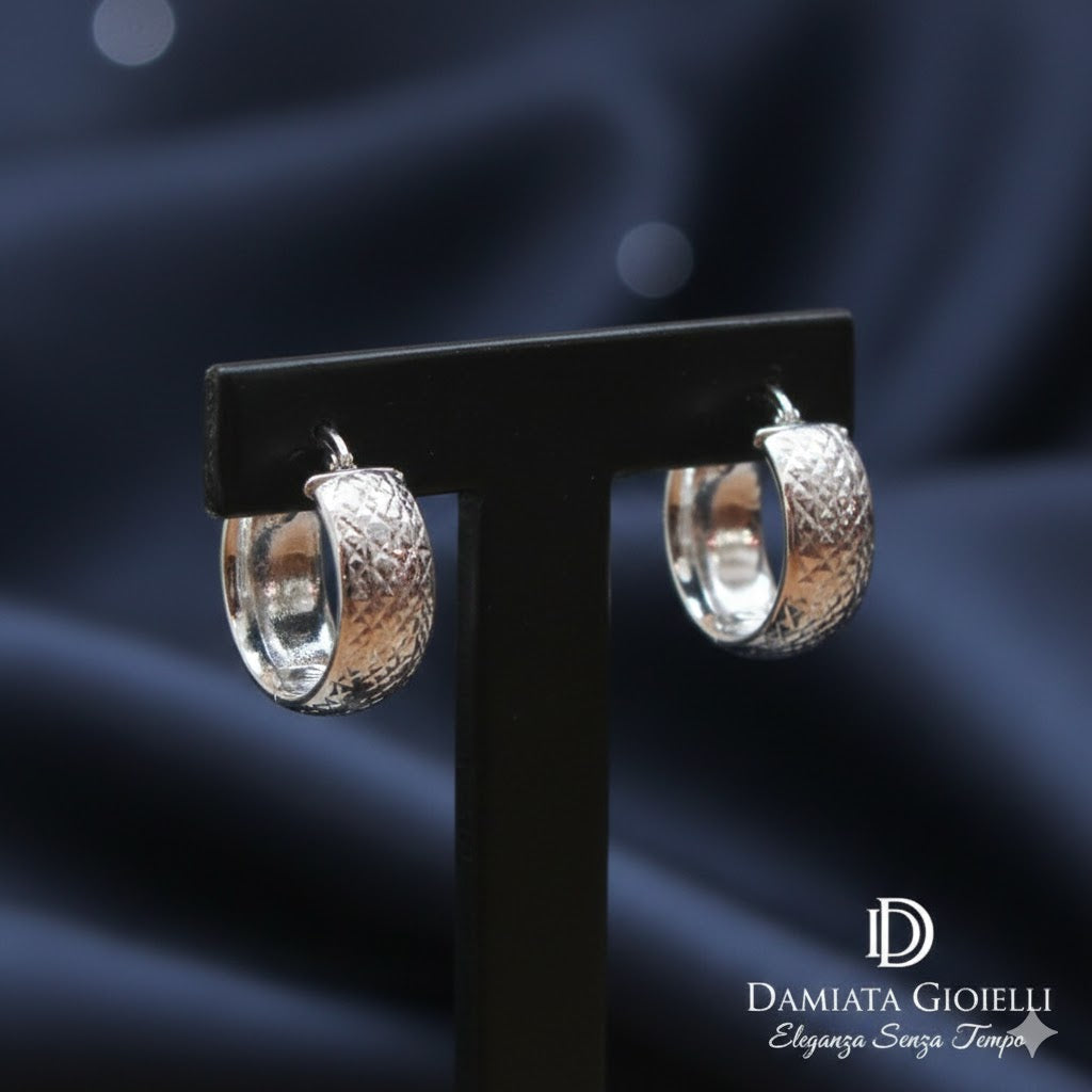 Orecchini a cerchio donna Damiata Gioielli in oro bianco 658/6/102