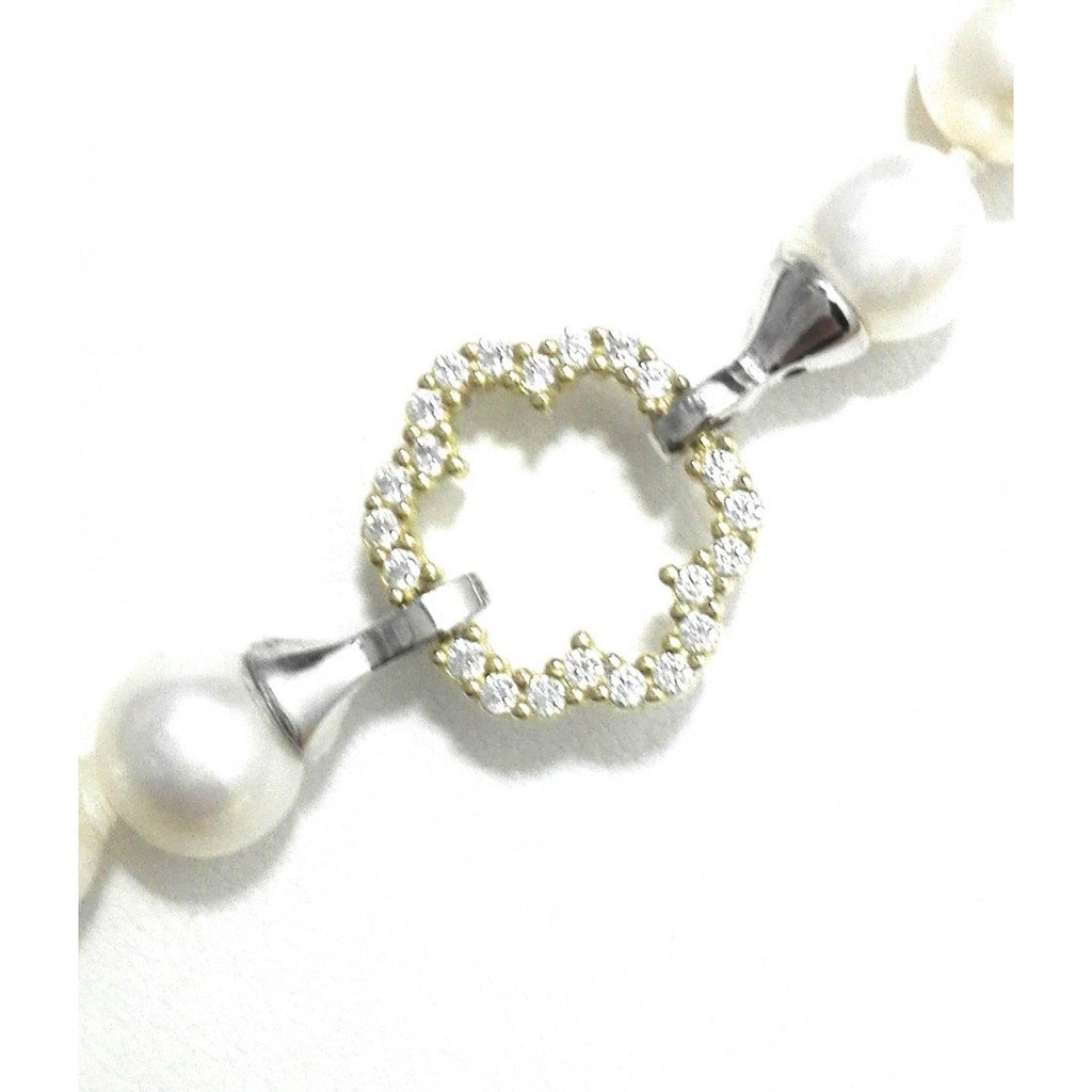 Collana filo di perle donna Orelù in oro bicolore e zirconi GRRMXOZ