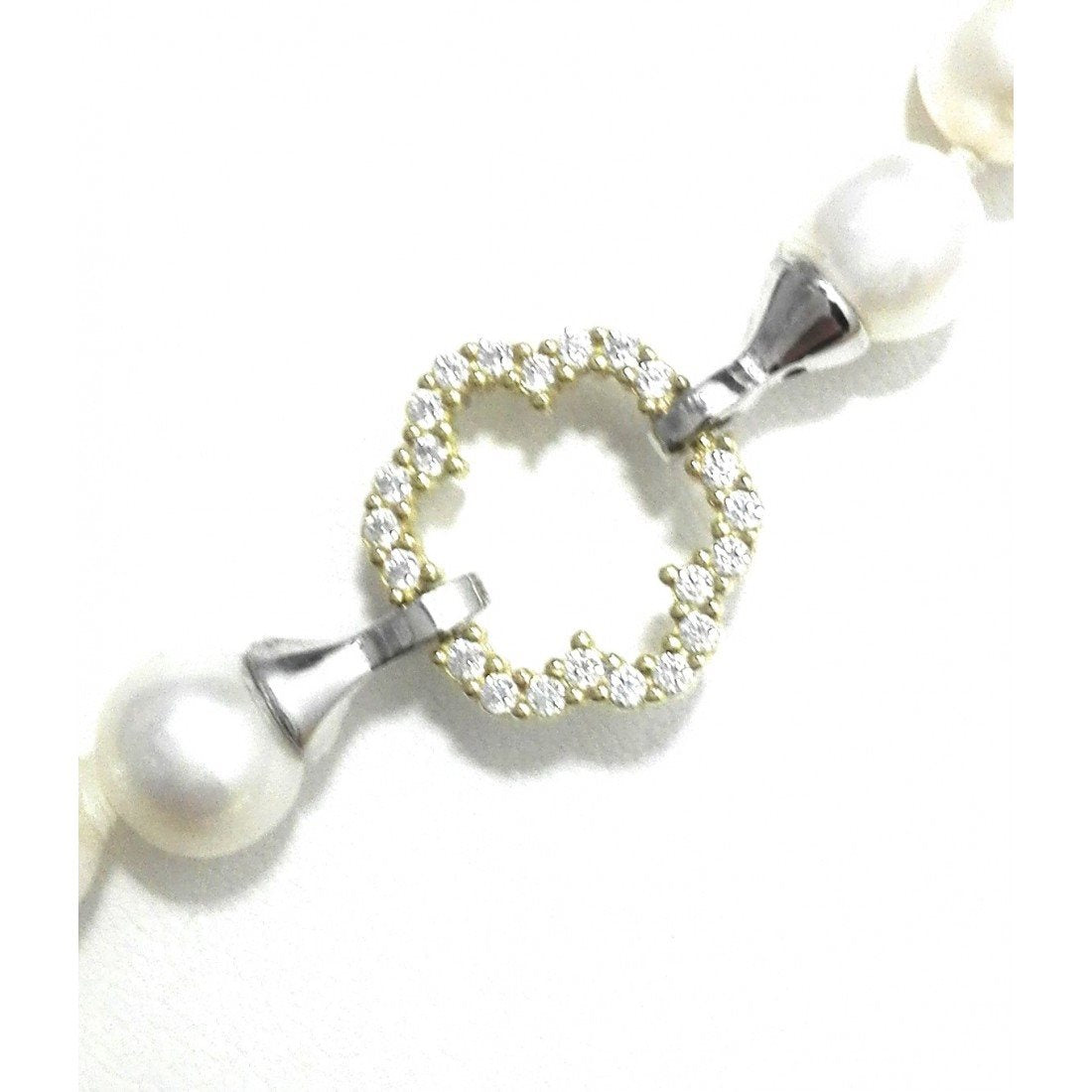 Collana filo di perle donna Orelù in oro bicolore e zirconi GRRMXOZ