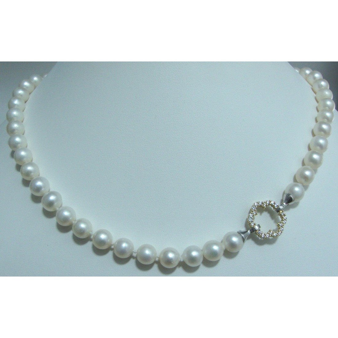 Collana filo di perle donna Orelù in oro bicolore e zirconi GRRMXOZ