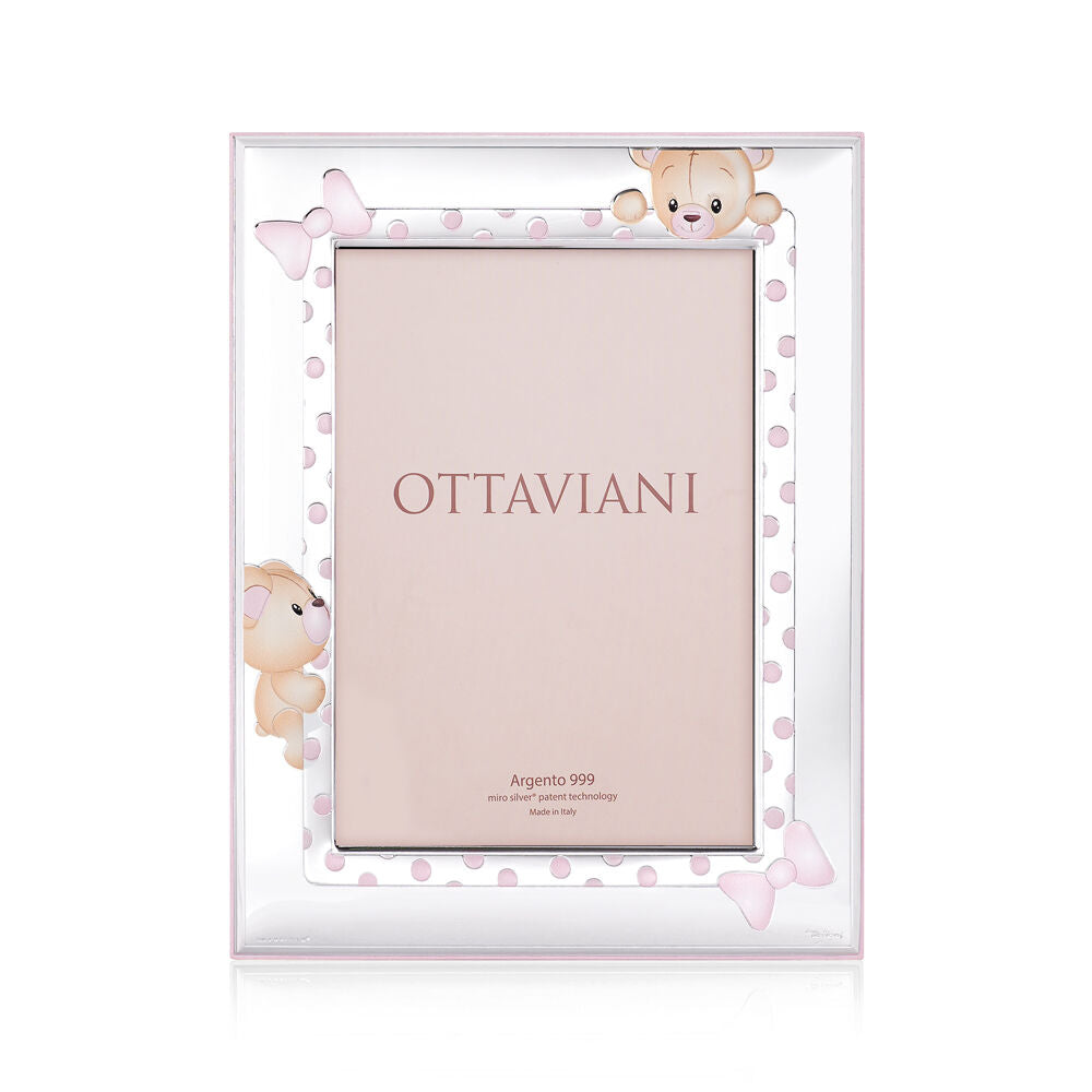 Cornice portafoto bambina Ottaviani in argento retro legno, misure 13x18 ref. 7001AR