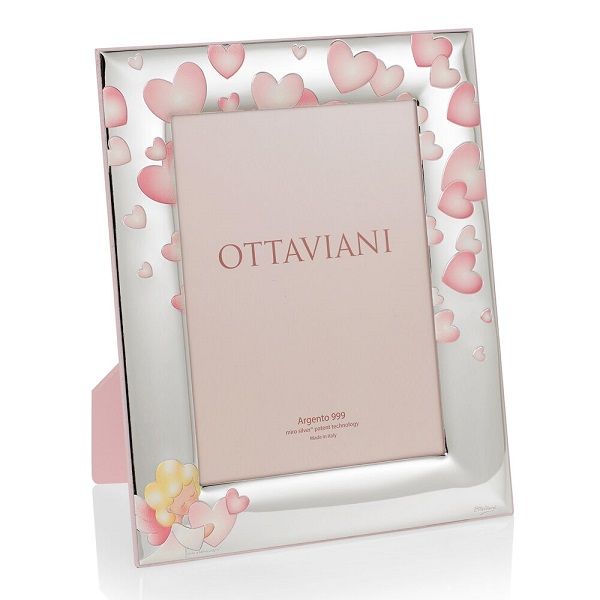 Cornice portafoto bambina Ottaviani in argento retro legno, misure 9x13 ref. 7013AR