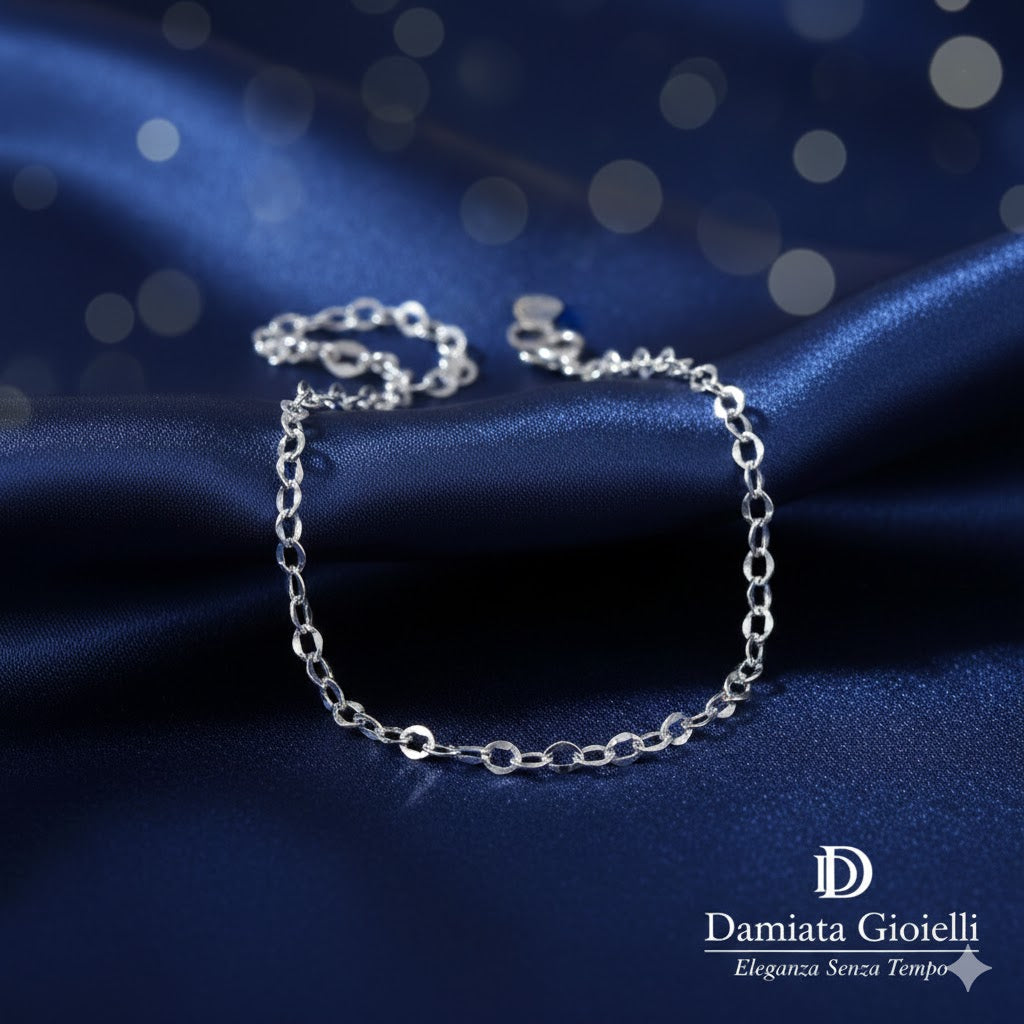 Bracciale a catena unisex Damiata Gioielli in oro bianco 715/5/102