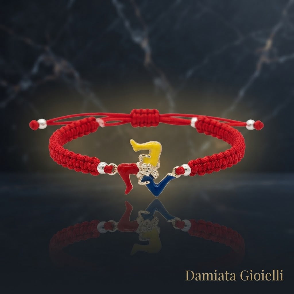 Bracciale unisex Fantasy Coral in cordoncino e argento smaltato 721