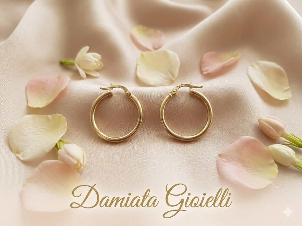 Orecchini a cerchio donna Damiata Gioielli in oro giallo 726/7/102