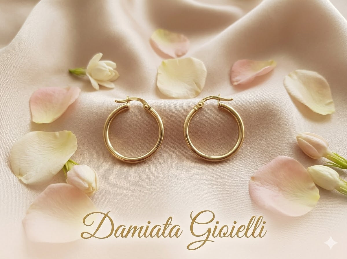 Orecchini a cerchio donna Damiata Gioielli in oro giallo 726/7/102