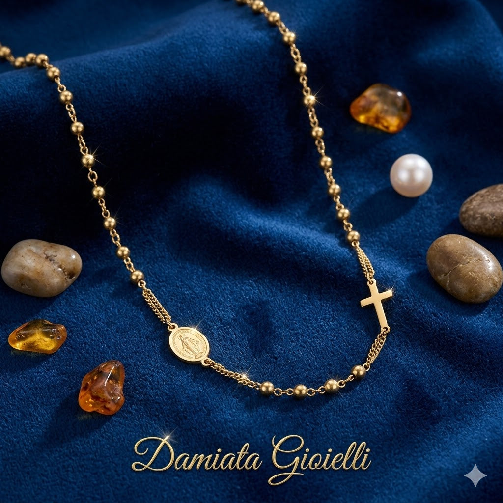 Collana rosario unisex Damiata Gioielli in oro giallo 760/102/3