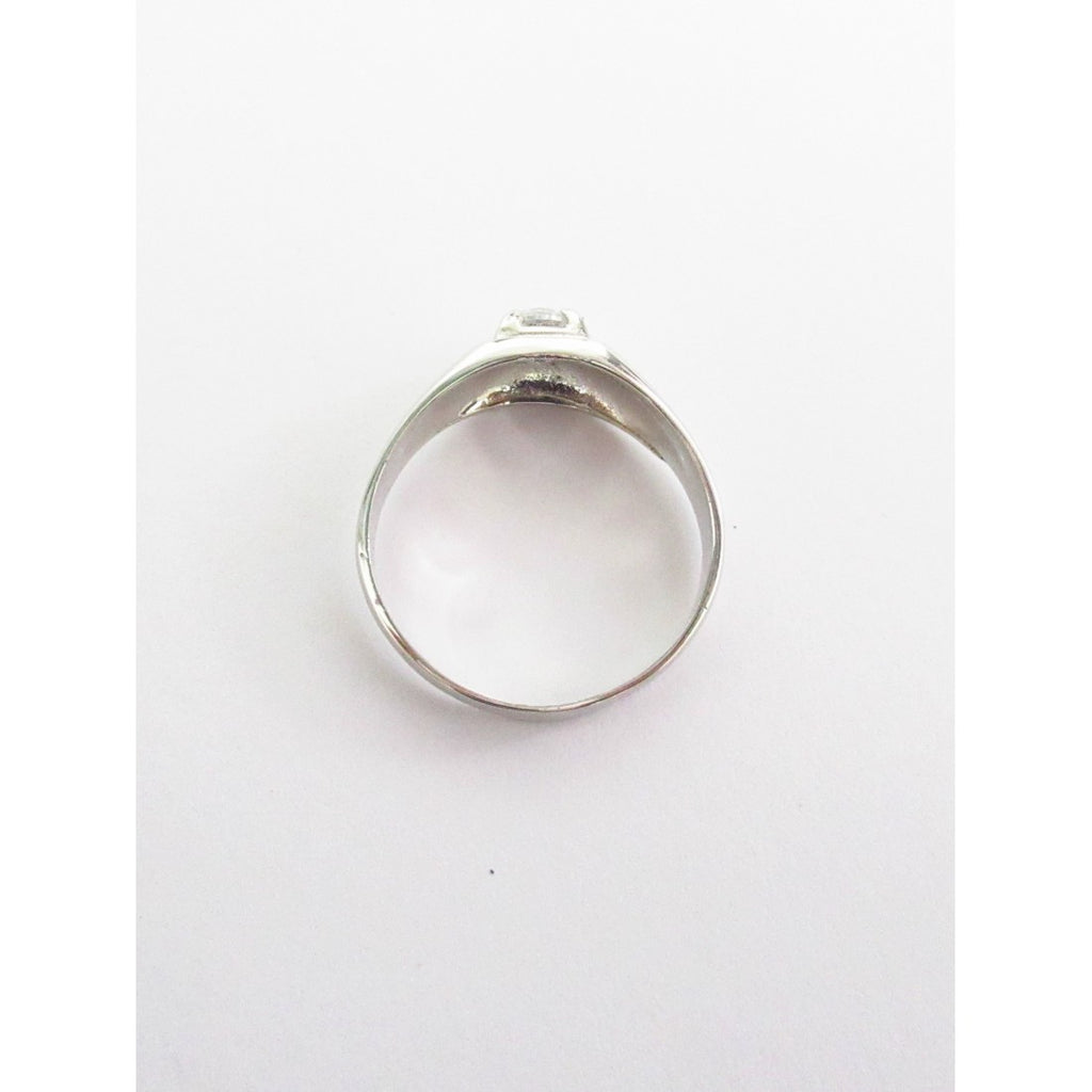 Anello solitario uomo Damiata Gioielli in oro bianco e zircone 762/102