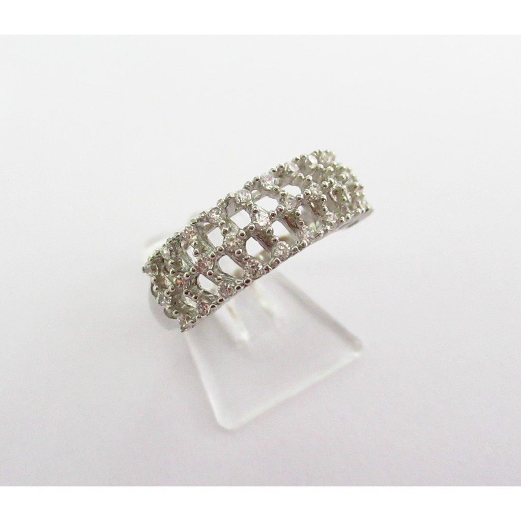 Anello fantasia donna Damiata Gioielli in oro bianco e zirconi 763/102