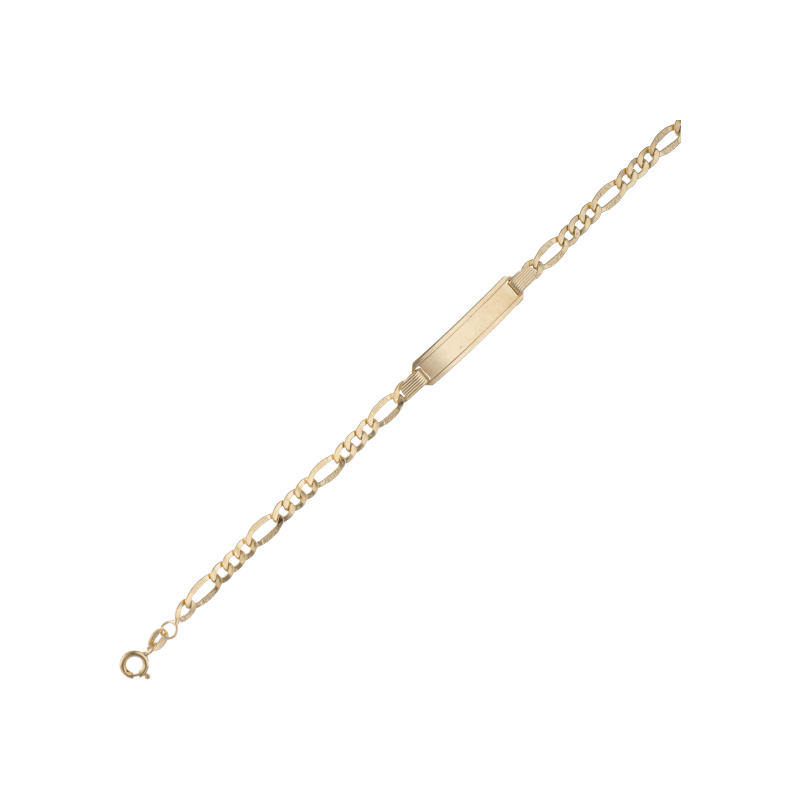 Bracciale uomo Damiata Gioielli in oro giallo con targhetta incidibile 765/102/3