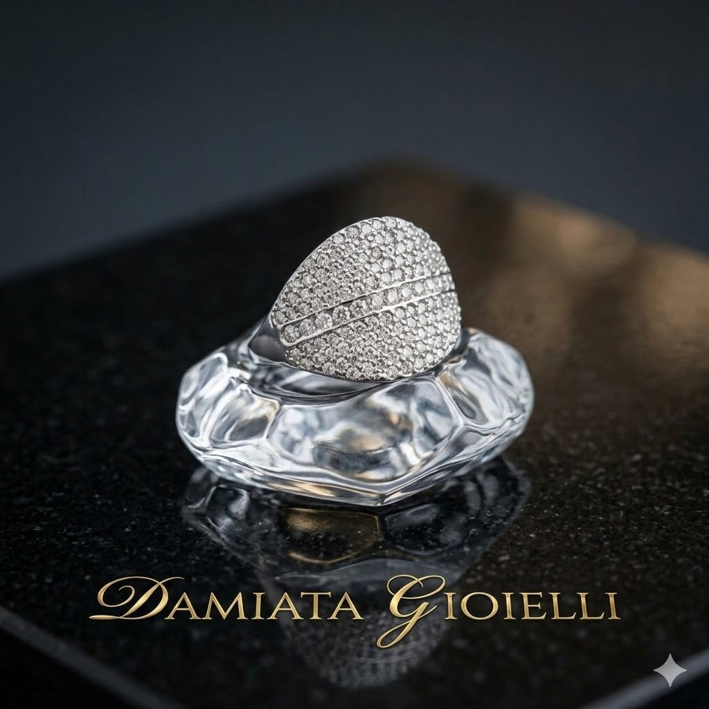 Anello fantasia donna Damiata Gioielli in oro bianco e zirconi 768/102/4