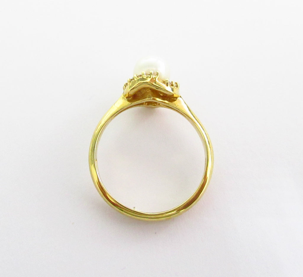 Anello donna Damiata Gioielli in oro giallo con perla e zirconi 769/102/5