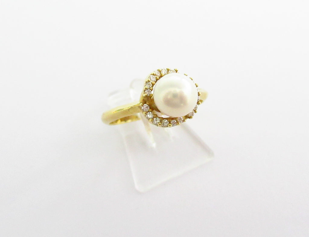 Anello donna Damiata Gioielli in oro giallo con perla e zirconi 769/102/5