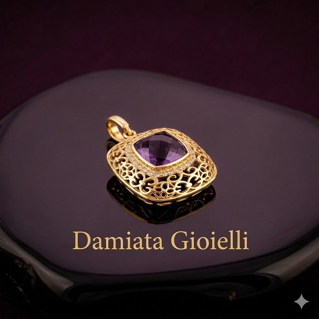 Ciondolo donna Damiata Gioielli in oro giallo e quarzo 769/102/3