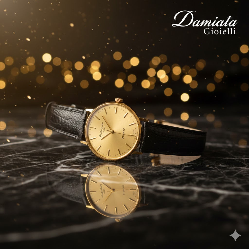 Orologio solo tempo uomo Philip Watch in oro giallo e pelle 8051560591
