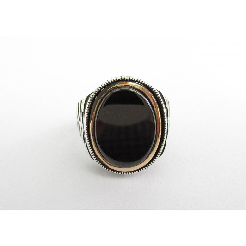 Anello uomo Orelù in argento e onice 809