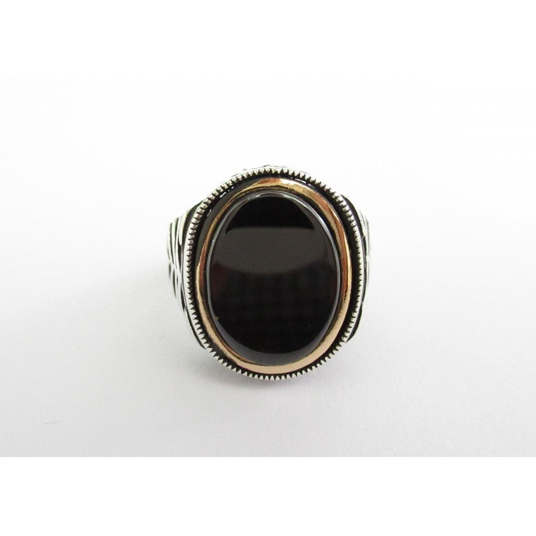 Anello uomo Orelù in argento e onice 809