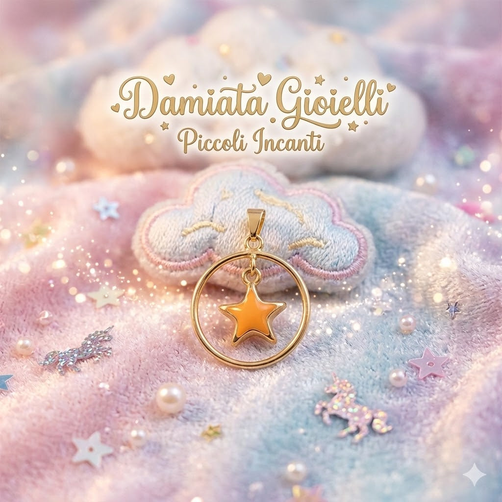 Ciondolo a stella bambina Damiata Gioielli in oro giallo smaltato 810/8/102