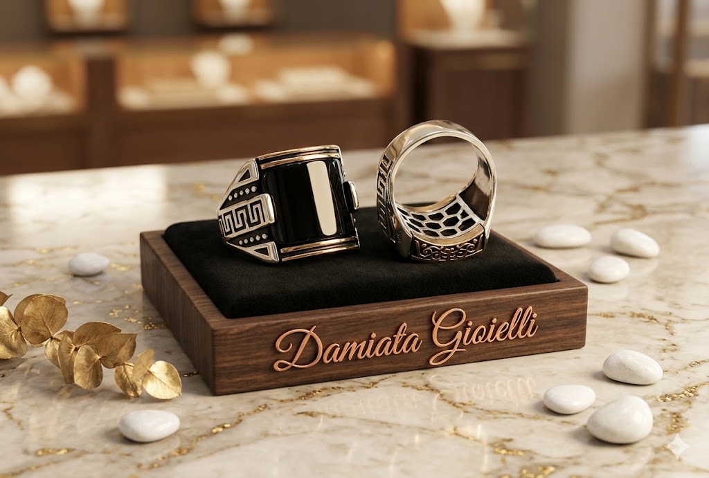Anello uomo Orelù in argento e onice 811