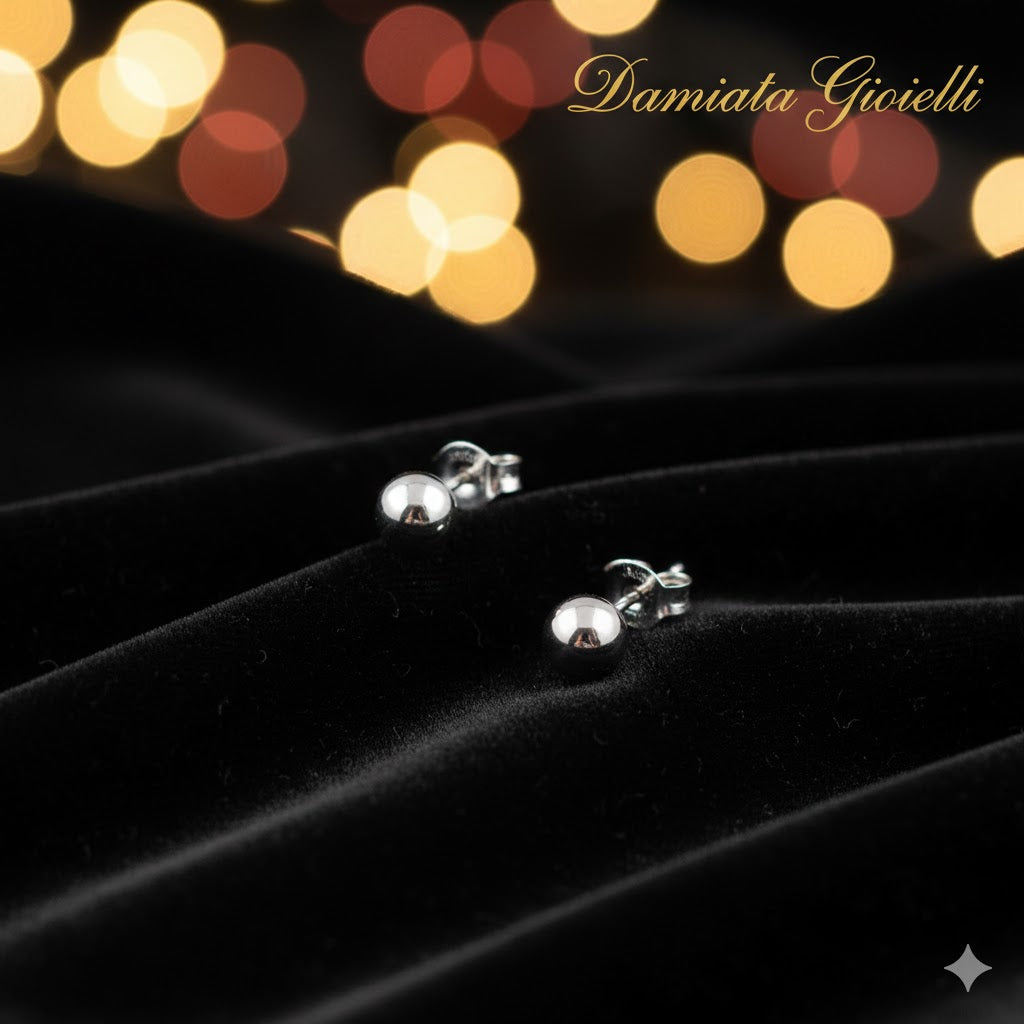 Orecchini a bottone donna Damiata Gioielli in oro bianco 815/8/102/2