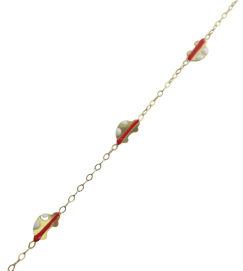 Bracciale con automobili bambino Damiata Gioielli in oro giallo smaltato 819/8/102
