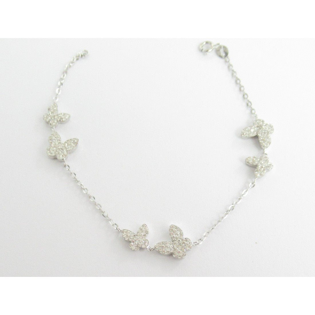 Bracciale con farfalle donna Damiata Gioielli in oro bianco e zirconi 835/102
