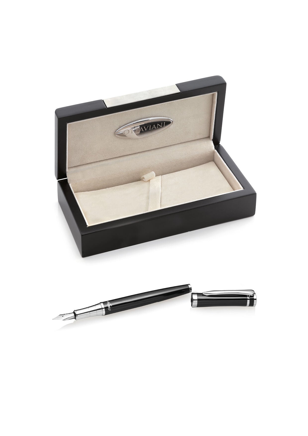Penna stilografica Ottaviani in acciaio bicolore ref. 84295