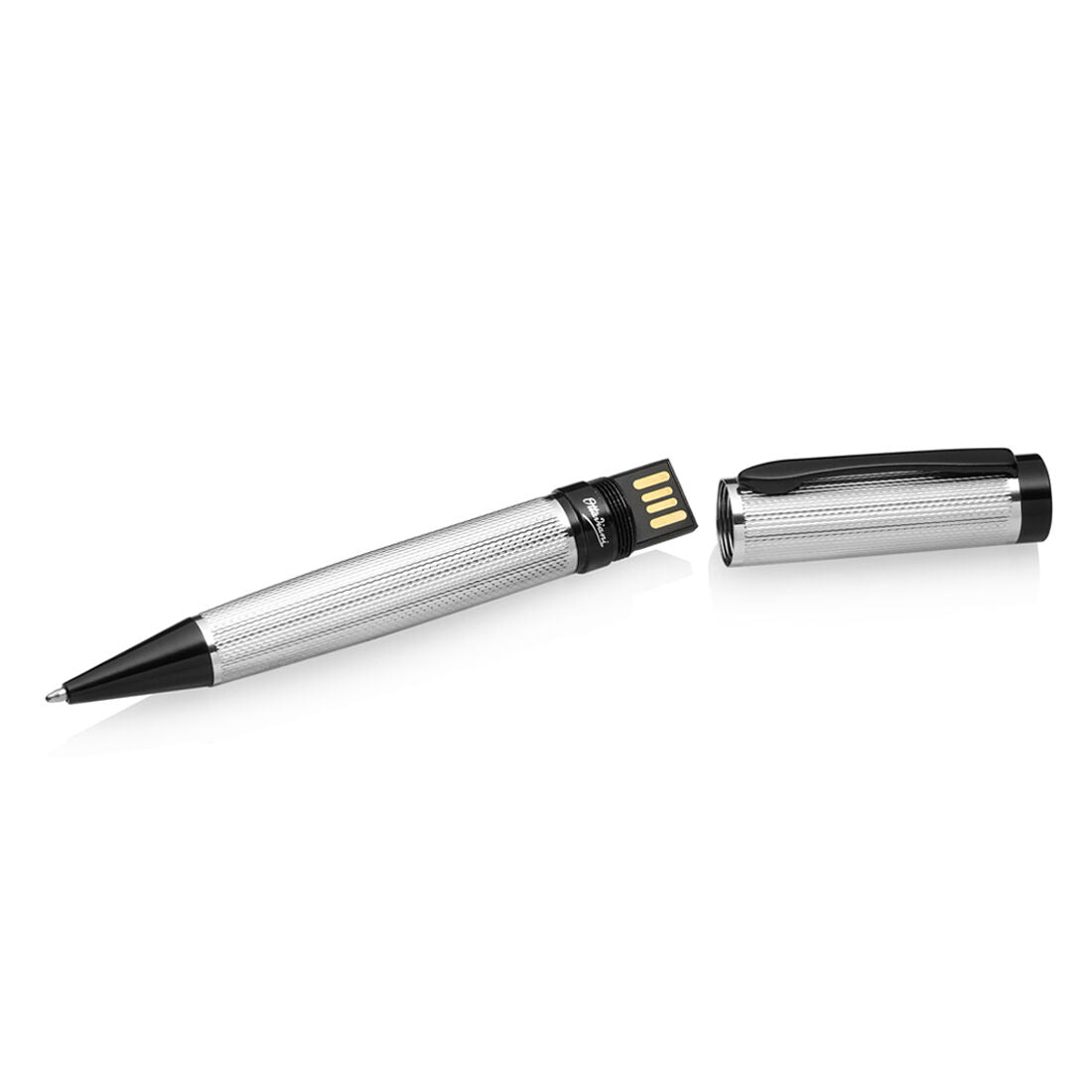 Penna a biro Ottaviani in acciaio bicolore con chiavetta USB da 16 GB ref. 84296