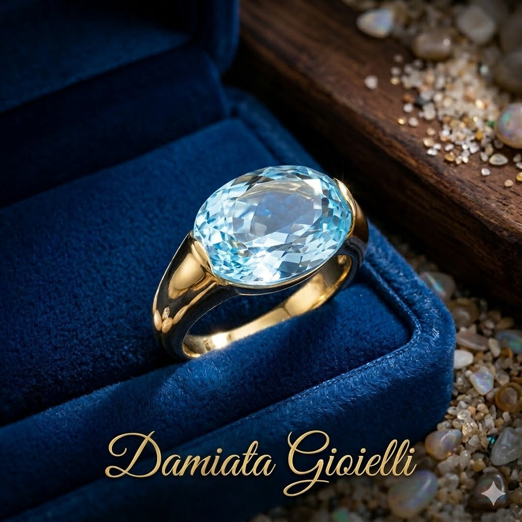 Anello fantasia donna Damiata Gioielli in oro giallo con quarzo 871/102