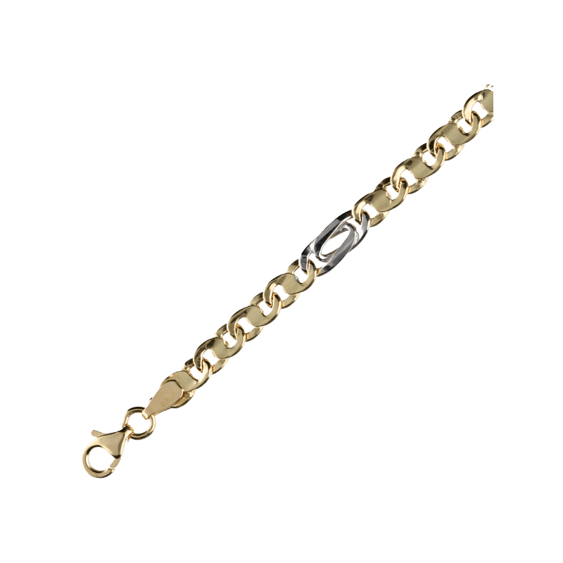 Bracciale a catena uomo Damiata Gioielli in oro bianco e giallo 873/102